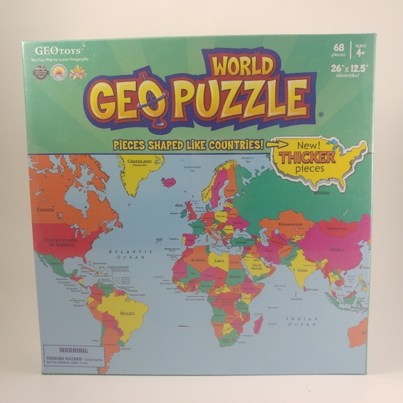 Kids GEOtoys World Puzzle 68 pieces Ages 4+ - Picture 1 of 4